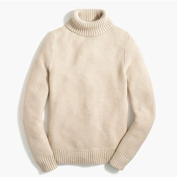 J. Crew tan brown heavy knit merino wool blend turtleneck sweater - Picture 1 of 6